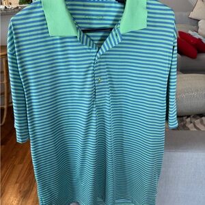 Striped Green and Blue Polo Shirt